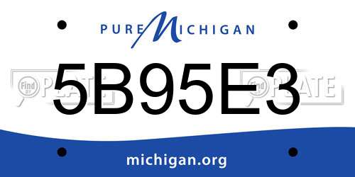 5B95E3 Michigan License Plate