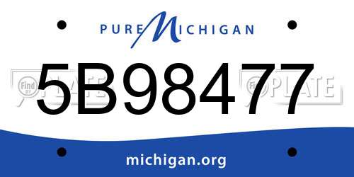 5B98477 Michigan License Plate