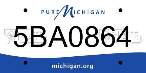 5BA0864 Michigan License Plate