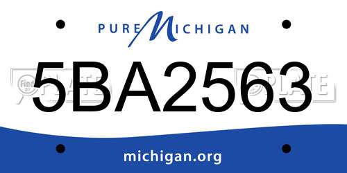 5BA2563 Michigan License Plate