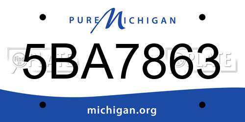 5BA7863 Michigan License Plate