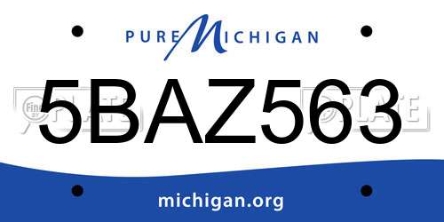 5BAZ563 Michigan License Plate