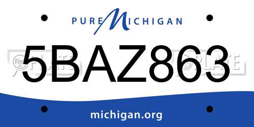 5BAZ863 Michigan License Plate