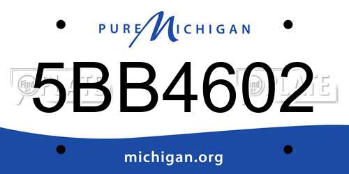 5BB4602 Michigan License Plate