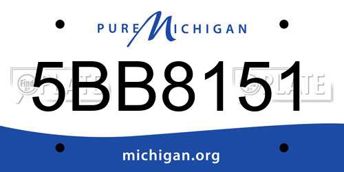 5BB8151 Michigan License Plate