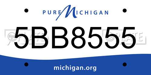 5BB8555 Michigan License Plate