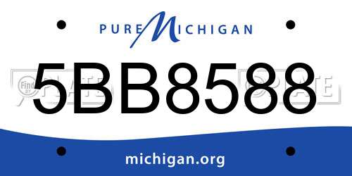 5BB8588 Michigan License Plate