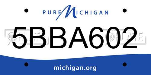 5BBA602 Michigan License Plate