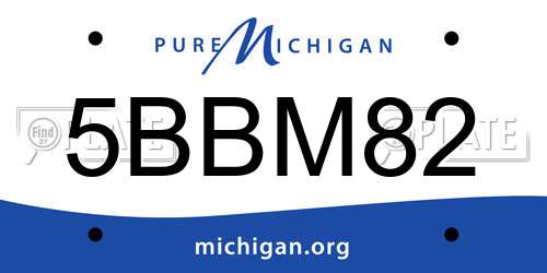 5BBM82 Michigan License Plate