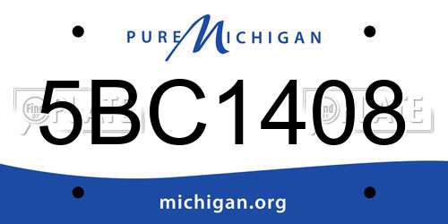 5BC1408 Michigan License Plate
