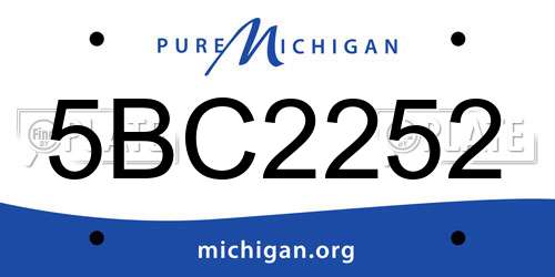 5BC2252 Michigan License Plate