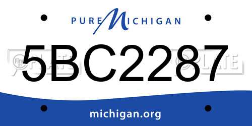 5BC2287 Michigan License Plate