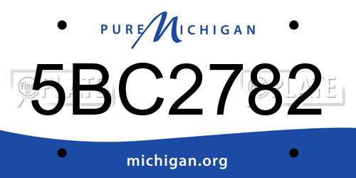 5BC2782 Michigan License Plate