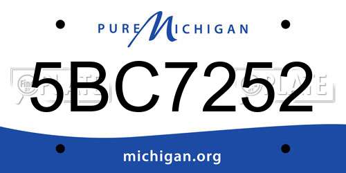 5BC7252 Michigan License Plate