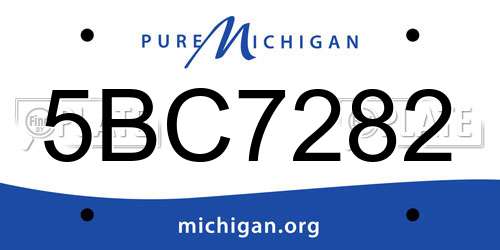 5BC7282 Michigan License Plate