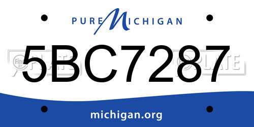 5BC7287 Michigan License Plate
