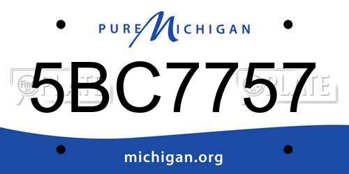 5BC7757 Michigan License Plate
