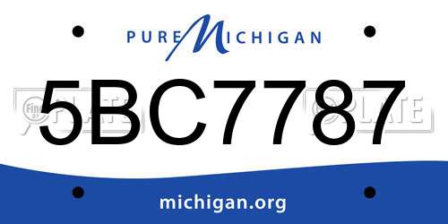 5BC7787 Michigan License Plate