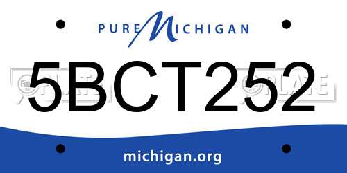 5BCT252 Michigan License Plate