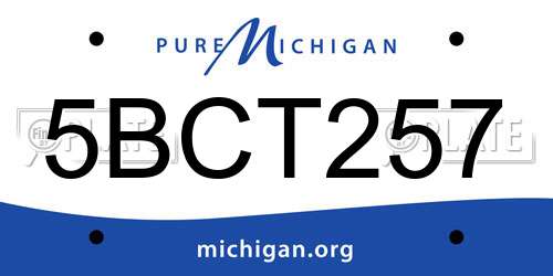 5BCT257 Michigan License Plate