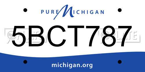 5BCT787 Michigan License Plate