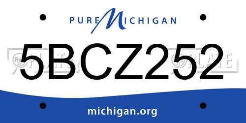 5BCZ252 Michigan License Plate