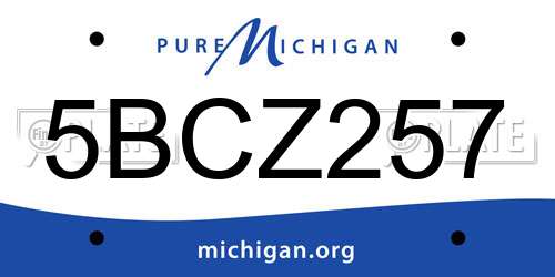5BCZ257 Michigan License Plate