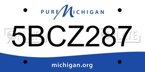 5BCZ287 Michigan License Plate