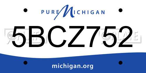 5BCZ752 Michigan License Plate