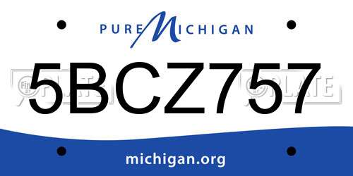 5BCZ757 Michigan License Plate
