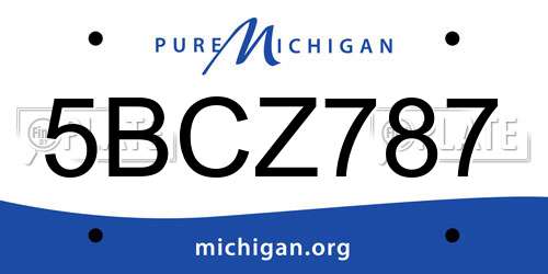 5BCZ787 Michigan License Plate