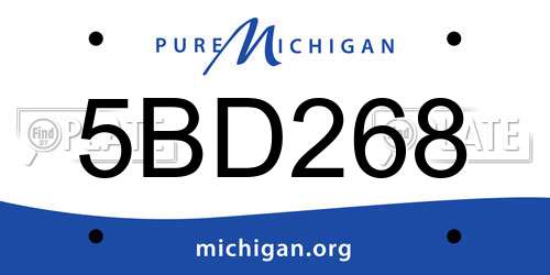 5BD268 Michigan License Plate