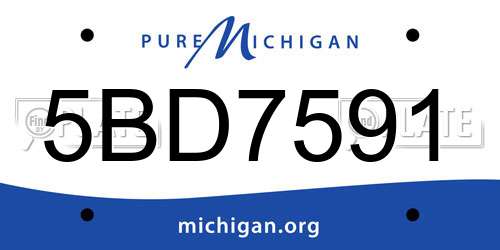 5BD7591 Michigan License Plate