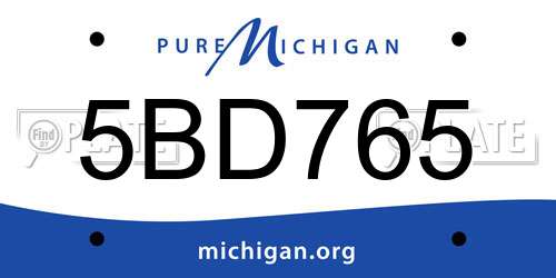 5BD765 Michigan License Plate