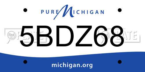 5BDZ68 Michigan License Plate