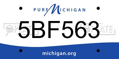 5BF563 Michigan License Plate