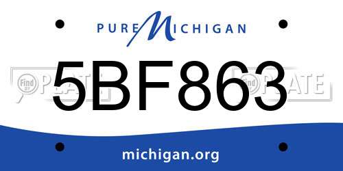 5BF863 Michigan License Plate