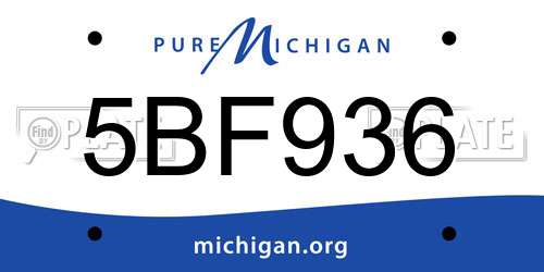 5BF936 Michigan License Plate
