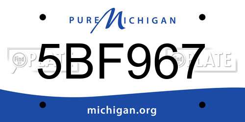 5BF967 Michigan License Plate