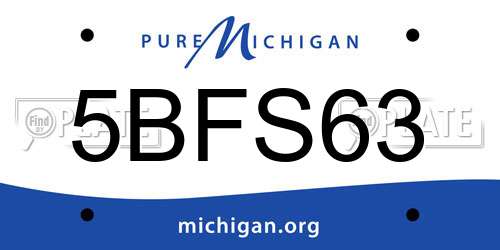 5BFS63 Michigan License Plate