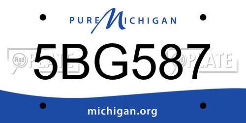5BG587 Michigan License Plate