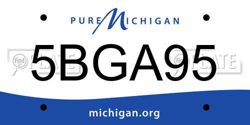 5BGA95 Michigan License Plate