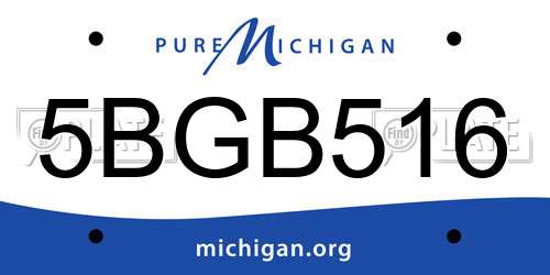 5BGB516 Michigan License Plate