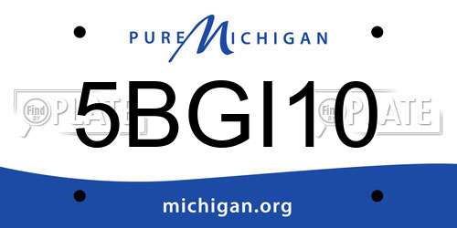 5BGI10 Michigan License Plate