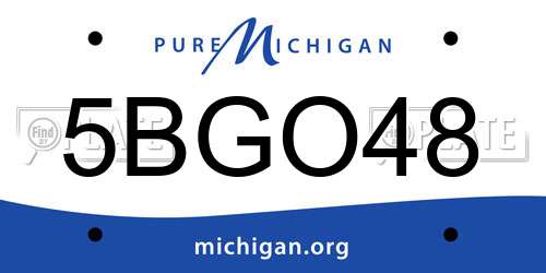 5BGO48 Michigan License Plate