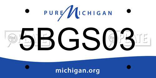 5BGS03 Michigan License Plate