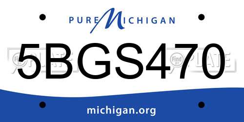 5BGS470 Michigan License Plate