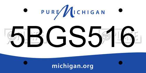 5BGS516 Michigan License Plate