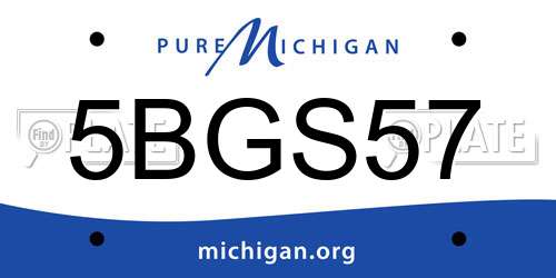 5BGS57 Michigan License Plate