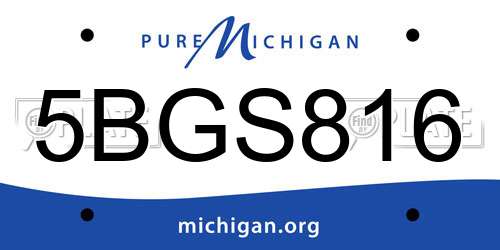 5BGS816 Michigan License Plate
